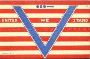 US-amerikanische patriotische Postkarte zum 2. Weltkrieg
