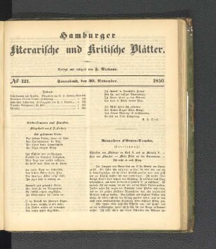 No. 121. 30. November 1850