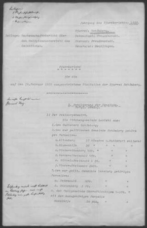 Schömberg (Loßburg) mit Oberehlenbogen sowie Büchenberg und Ödenwald (beide zu Loßburg): Pfarrbericht 1928