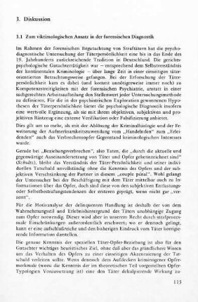 3.1 Zum viktimologischen Ansatz in der forensischen Diagnostik