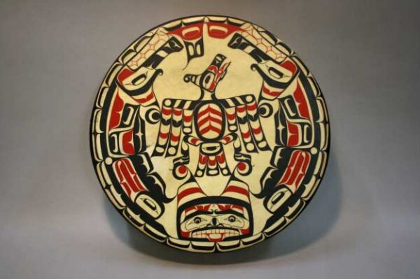 Drum in the shape of a raven.