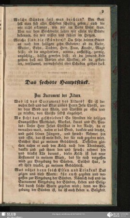 Das sechste Hauptstück