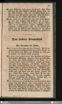 Das sechste Hauptstück