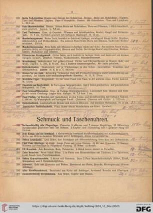 Schmuck und Taschenuhren (Nr. 198-309)
