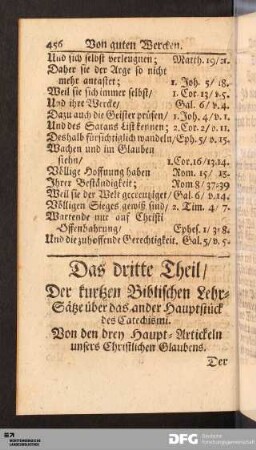 Das dritte Theil [...]. Von der drey Haupt-Artickeln unsers Christlichen Glaubens.
