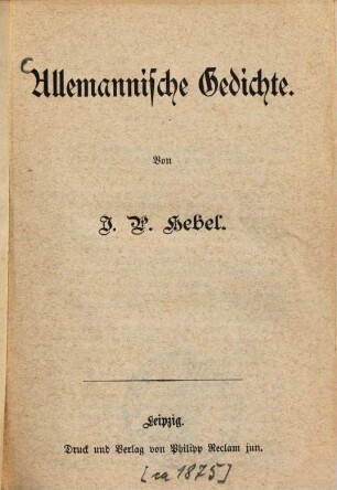 Allemannische Gedichte
