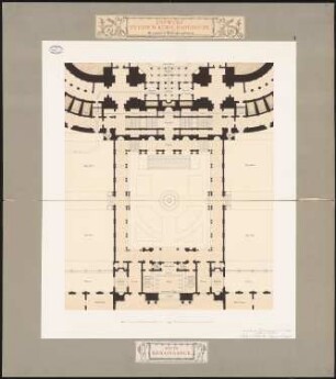 Kur- und Badehaus Schinkelwettbewerb 1878: Verbindungsgebäude: Grundriss 1:100