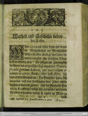 Warheit und Geschichte liebender Leser