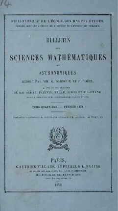 Tome Quartiéme. - Février 1873.