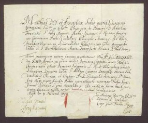 Mainzer Studienzeugnis des Damian Eremund von Waldenburg gen. Schenckern.