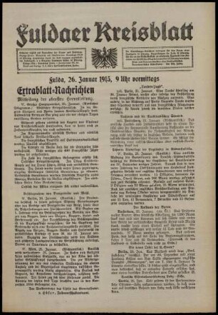 Zweite Ausgabe vom Dienstag, den 26. Januar 1915.