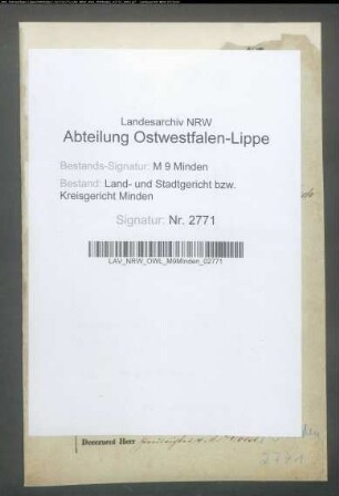 Erblasser: Wesch, Christian Heinrich; Erblasser: Wesch, Anna Maria, geb. Allers: