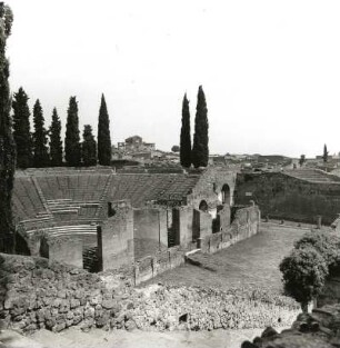 Pompeji. Großes Theater. Blick auf die Zuschauerränge