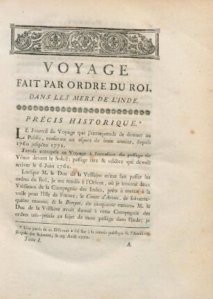 Précis historique