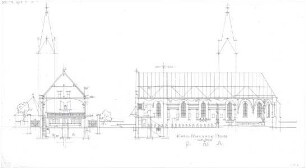 Döllgast, Hans; Strass bei Neuburg (Bayern); Kath. Pfarrkirche, Erweiterung - Schnitte