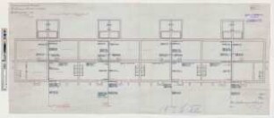 Abrechnungszeichnung des Achtfamilienwohnhauses [in der Bergstrasse 4] im Wärterdorf der Landesirrenanstalt Teupitz. Bl. 1 - Grundriss Kellergeschoss