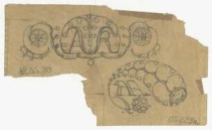 Kalligrafie- und Ornamententwurf : Stark ornamentale Monogrammstudien zu A K