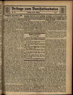 Zweite Ausgabe vom Sonntag, den 27. Oktober 1929.