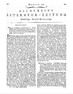 Monatsregister vom März 1789
