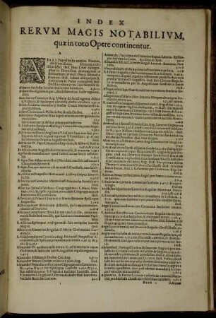 Index Rerum Magis Notabilium, quæ in toto Opere continentur.