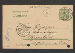 Brief von Philipp Honig an Anton Mayer