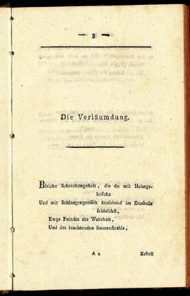 Die Verläumdung. - Die Geduld.