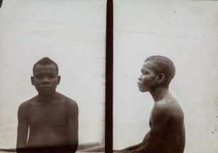 Männerportrait : Anthropometrische Aufnahme eines Mannes