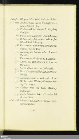 Zeittafel: Die graphischen Künste in Goethes Leben