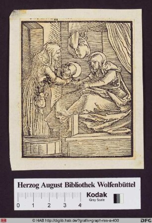 Einer Mutter wird ihr Kind gereicht (Maria und Christuskind)