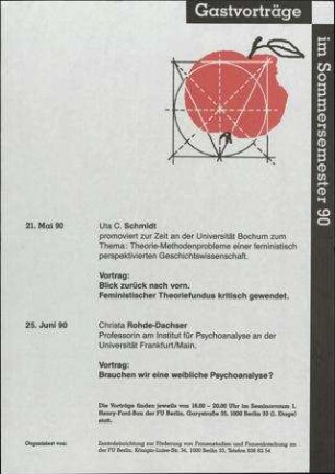 Gastvorträge von Uta C. Schmidt und Christa Rhode-Dachser