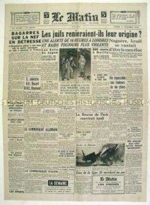 Französische Tageszeitung "Le Matin" aus der Zeit der deutschen Besetzung