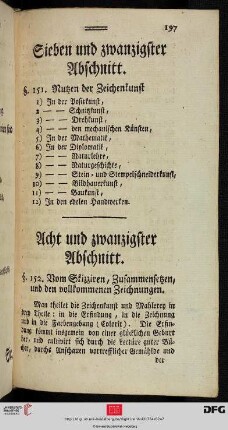 Acht und zwanzigster Abschnitt