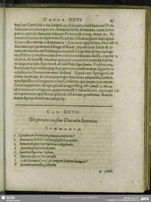 Cap. XXVII. De provincia, sive Ducatu Saxoniae