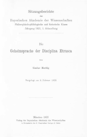 Die Geheimsprache der Disciplina Etrusca