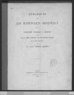 Remarques sur les manuscrits orientaux de la collection Marsigli à Bologne