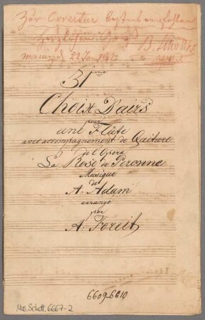 "La rose de Péronne - Excerpts; Arr; fl, guit". - BSB Mus.Schott.Ha 6667-2