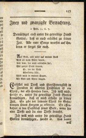 157-165, Zwey und zwanzigste Betrachtung.
