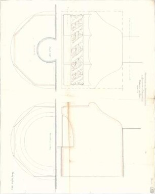 Fischer, Theodor; Ludwigsburg - Eglosheim; Kirche, Renovierung - Chor - Baldachin (Ansicht, Schnitt)