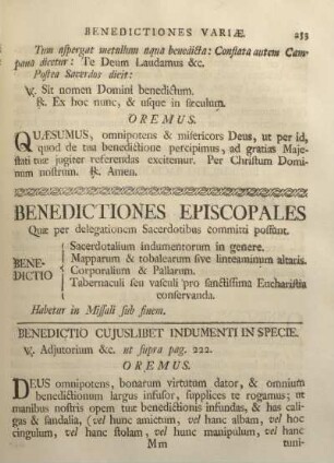 Benedictionibus episcopales.
