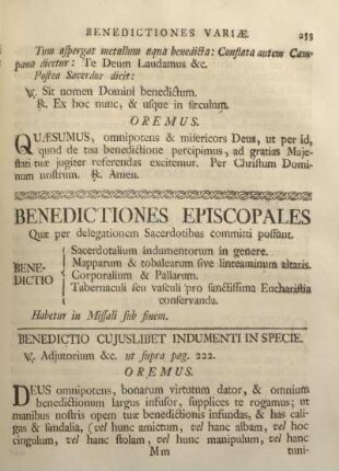 Benedictionibus episcopales.