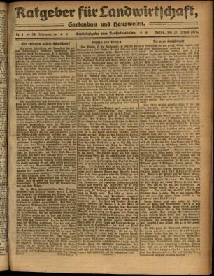 Zweite Ausgabe vom Sonntag, den 27. Januar 1924.