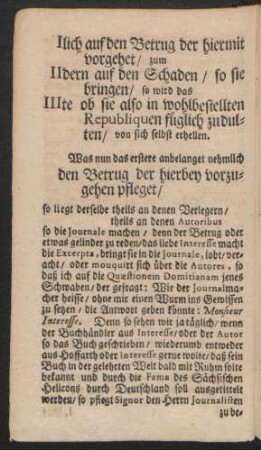 ... den Betrug der hierbey vorzugehen pfleget/ ...