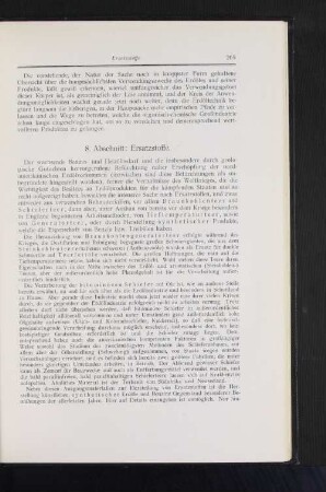 8. Abschnitt: Ersatzstoffe.