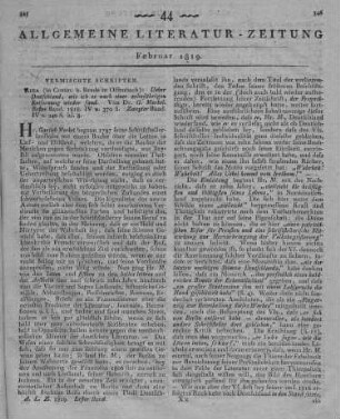 Merkel, G. [H.]: Ueber Deutschland, wie ich es nach einer zehnjährigen Entfernung wieder fand. Bd. 1-2. Riga: [s.n.]; Offenbach: Brede 1818