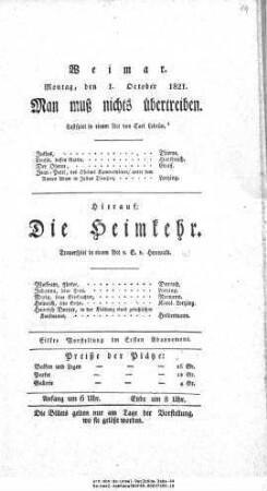 Man muß nichts übertreiben