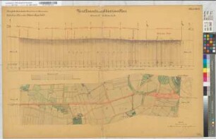 Bahnlinie Münster-Rheda-Lippstadt: Nivellements- und Situationsplan, Blatt 5: km 9,000 bis km 11,000, M. 1:2.500 und M. 1:250 Vp.: Hannover, Münster