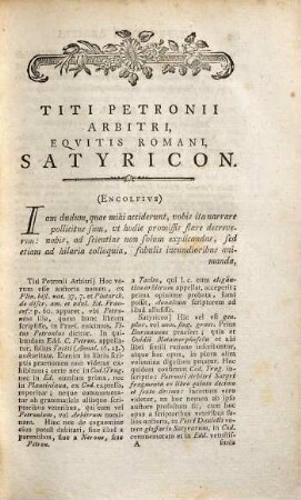 Petronii Arbitri Satyricon : cum supplementis nodotianis et fragmentis petronianis