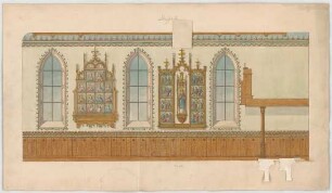 Müller, Josef Anton; Diepolz; Pfarrkirche - 2. Variante - Chorgestühl (Ansicht)