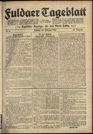 Ausgabe vom Freitag, den 18. Februar 1921.