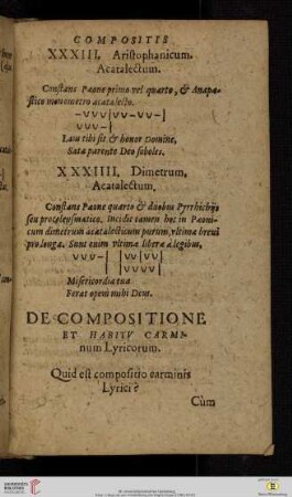 De compositione et habitv carminum Lyricorum